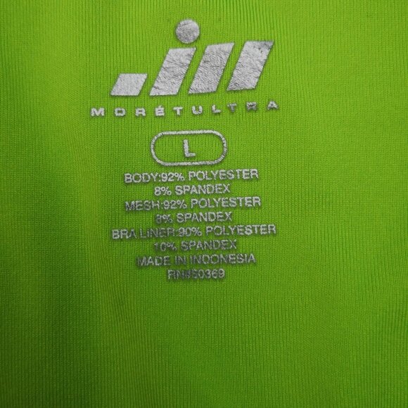 Moret Ultra Speed-Dri Ladies Size Large Blue Black & Lime Racer Back Top - Picture 3 of 9